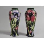 A Pair of Moorcroft Baluster Vases, Impressed Mark to Base and Dated 2002, 22cm high