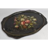 A Late 19th Century Painted Toleware Tray, Some Corrosion, 67x53cm