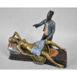 A Reproduction Cold Painted Bronze Erotic Figure Group in the Manner of Bergmann, Magician
