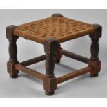 A Mid 20th Century Oak Framed Stool, 37cm Wide