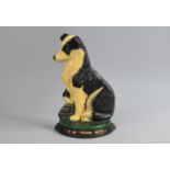 A Modern Painted Cased Iron Doorstop in the Form of Seated Sheepdog by Minster, 25cm high