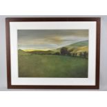 A Framed Watercolour by John Burrows, Meadow View, 55x38cm