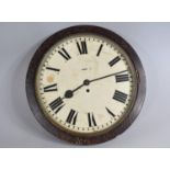 An Early 20th Century Wooden Cased Wall Clock with Single Wind Movement, the Circular Face with