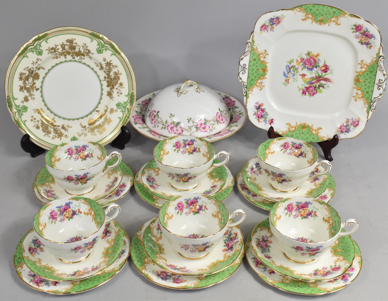 A Paragon Rockingham Tea Set To Comprise Six Cups, Six Saucers, Six Side Plates and a Cake Plate