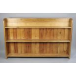 A Large Three Shelf Pine Open Bookcase, 194cm wide and 125cm high