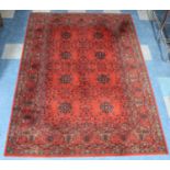 A Patterned Royal Keshan Afghan Rug on Red Ground, 240x170cm