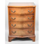 A Late 20th Century Serpentine Front Small four Drawer Chest with Bracket Feet, in Need of Some