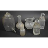 A Collection of Various 19th Century and Later Glass to Comprise Hobnail Cut Glass Jug, Decanters,