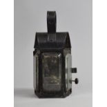 A Vintage Metal Cased Night Watchman's or Policeman's Lamp with Original Burner, 23cm high