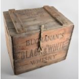 A Vintage Buchanan's Black and White Whisky Bottle Crate with Lid, 40cm wide