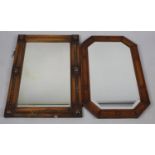 Two Edwardian Oak Framed Wall Mirrors, 82cm high