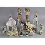 A Collection of Various Figural Ornaments to Include Royal Doulton, Continental etc, all with