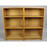 A Pair of Modern Adjustable Shelf Bookcases, Each 60cm wide