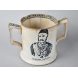 A Late 19th Century Transfer Printed Loving Mug for General Gordon and Lord Wolseley, Some Condition