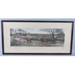 A Framed American Engraving, "Off to the Meet" After E Douglas, Published 1889, 64x22cm