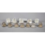 A Set of Twelve Silver Plated Shell Shaped Place Card Holders with Pack of Blank Cards, Each Shell