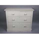 A white Painted Edwardian Chest of Two Short and Two Long Drawers, 95cms Wide