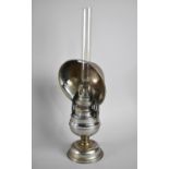 A French Student Oil Lamp with glass Chimney, 43cms High
