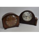 An Art Deco Oak Cased Westminster Chime Mantel Clock and One Other