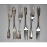 A Collection of Georgian and Victorian Silver Forks, Various Hallmarks, 277gms
