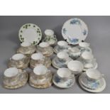 A Collection of China Teawares to include Colclough Ivy Pattern Cups, Saucers and Plate, Queen