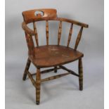 A Cut Down Smokers Bow Armchair in Need of Attention to Spindles