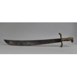 A Vintage Brass Handled Machete, Blade Engraved with The Crocodile Registered Mark for Martindale,