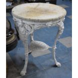 A 19th/20th Century White Painted Cast Iron Tripod Table, Decorated with Britannia and Reg Mark