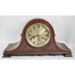 A Mid 20th Century Mahogany Napoleon Hat Westminster Chime Mantel Clock with Gustav Becker Movement,