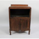 An Edwardian Oak Galleried Side Cabinet with Open Storage Space to Top, 53cms Wide