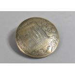 A Ladies Circular Silver Powder Compact, Lid Engraved with Church of Nativity, Bethlehem, Reverse