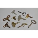 A Collection of Various Assorted Vintage Clock Keys