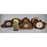 A Collection of Seven Various Mid 20th Century Mantel Clocks, Some Working but Some in Need of