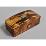 A Small Tortoiseshell Lidded Box with Domed Top, 7cms Long