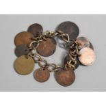A Plated Chain Coin Braclete Featuring Early English Copper Coinage etc
