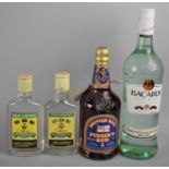 Four Bottles of Rum to include Bacardi, British Navy Pusser's Rum, White Overproof Rum