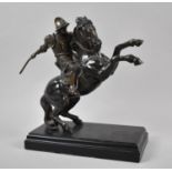 A Franklin Mint Bronzed Figure, "Il Cavallo" After the Drawing of Leonardo Da Vinci, Raised on a