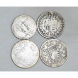Three Victorian Silver Coins and a Edward VII Two Shillings