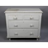 A White Painted Late Victorian Chest of Two Short and Two Long Drawers, 90cms Wide