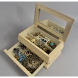 A Mid 20th century Jewellery Box Containing Costume Jewellery