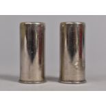 A Pair of Silver Plated Twelve Bore Shotgun Cartridge Bases