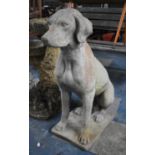 A Realistically Modelled Reconstituted Stone Garden Ornament, Study of a Hound, 72cms Tall