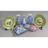 A Collection of ceramics to include pair of Coalport hand painted cabinet plates, pair of Tokyo