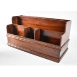 A Modern Mahogany Desk Top Stationery Rack with Fitted Interior, 35.5cms Wide