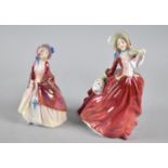 Two Royal Doulton Figures, Autumn Breezes and Paisley Shawl