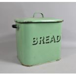 A Vintage Green Enamelled Bread Bin