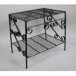 A Two Tier Wrought Iron Plant Stand, 54cms Wide and 53cms Tall