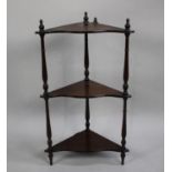 A Modern Mahogany Three Tier Corner Whatnot, 44cms Wide