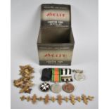 A Vintage Tin containing An Order of St. John Group of Three WW2 Medals, Serving Brothers Breast