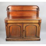 A Victorian Mahogany Chiffonier with Centre Long Drawer over Cupboard Base, Raised Gallery Back with